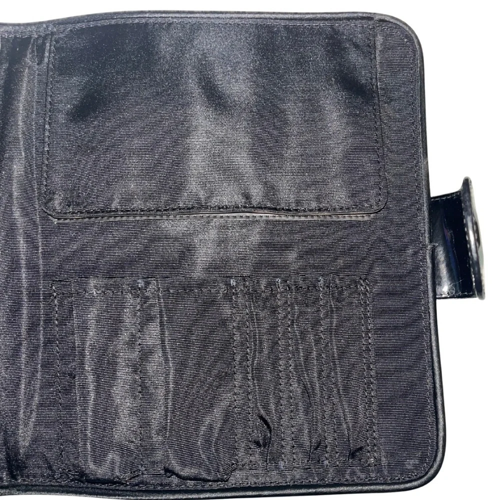MARC JACOBS Black Patent Leather Pouch Case Makeup Cosmetics Bag